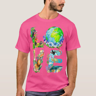 Love World Earth Day 2022 Planet Environmental Ani T-shirt