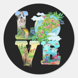 Love World Earth Day 2022 Planet Environmental Ronde Sticker