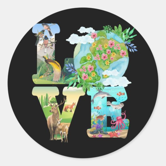 Love World Earth Day 2022 Planet Environmental Ronde Sticker (Voorkant)