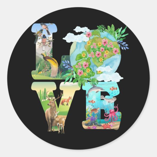 Love World Earth Day 2022 Planet Environmental Ronde Sticker (Voorkant)