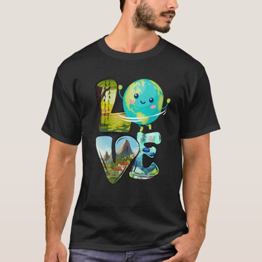 Love World Earth Day 2023 Planet Environmental Ani T-shirt (Voorkant)