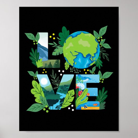 Love World - Milieubescherming Earth Day CL Poster (Voorkant)