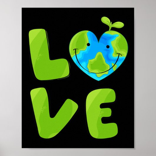 Love World Planet Moeder Earth Day Poster (Voorkant)