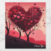 Love World: Valentijn Wijnlabel Wijn Etiket (Enkel label)