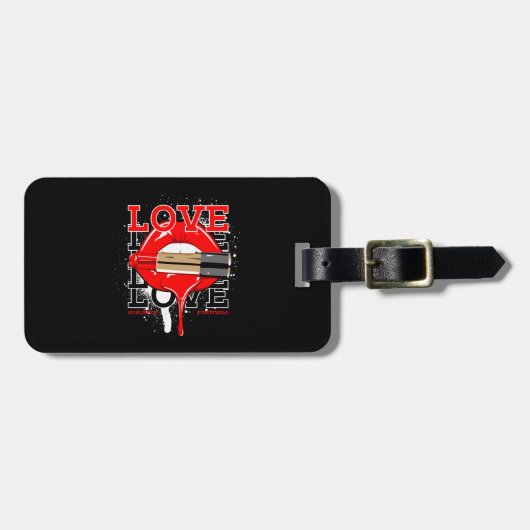 Love Worldwide Streetwear Lips  mode Bagagelabel (Voorkant horizontaal)
