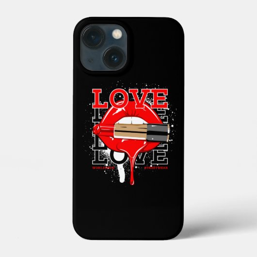 Love Worldwide Streetwear Lips mode Case-Mate iPhone Case (Achterkant)