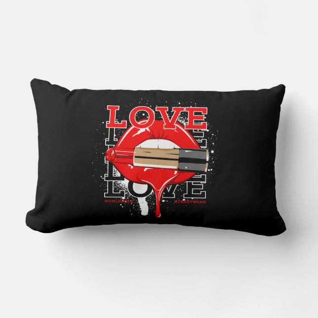 Love Worldwide Streetwear Lips  mode Kussen (Voorkant)