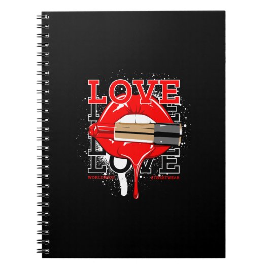 Love Worldwide Streetwear Lips  mode Notitieboek (Voorkant)
