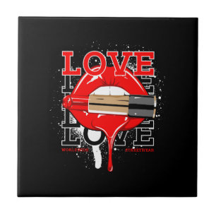 Love Worldwide Streetwear Lips mode Tegeltje