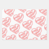 LOVE Wrapping Paper Flat Sheet Set van 3 (Voorkant 3)