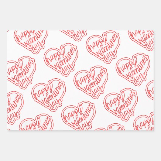 LOVE Wrapping Paper Flat Sheet Set van 3 (Voorkant 3)