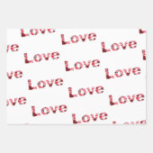 LOVE Wrapping Paper Flat Sheet Set van 3 (Voorkant)