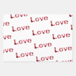 LOVE Wrapping Paper Flat Sheet Set van 3