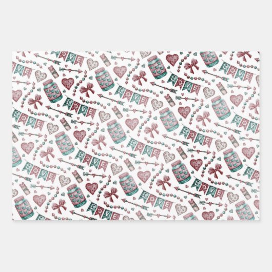 Love Wrapping Papier 3 vellen (Voorkant 3)