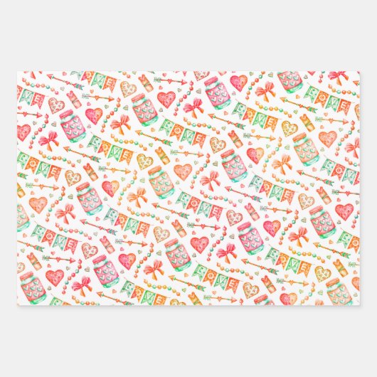Love Wrapping Papier 3 vellen (Voorkant 2)