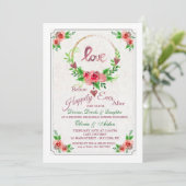 Love Wreath Invitation Kaart (Staand voorkant)