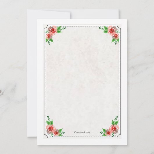 Love Wreath Invitation Kaart (Achterkant)