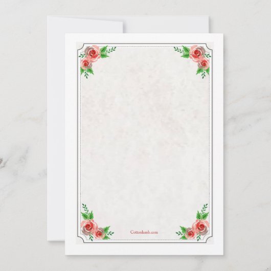 Love Wreath Invitation Kaart (Achterkant)