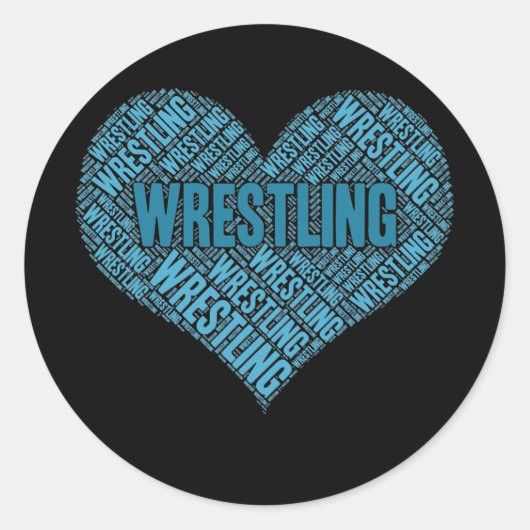 Love Wresting Dad word cloud Ronde Sticker (Voorkant)