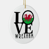 LOVE Wrexham Wales Keramisch Ornament (Rechts)