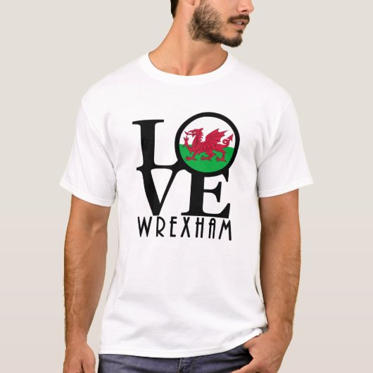 LOVE Wrexham Wales T-shirt (Voorkant)