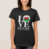 LOVE Wrexham Wales White Text T-shirt (Voorkant)