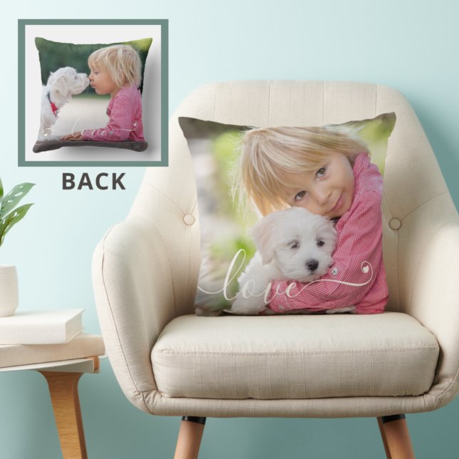 LOVE Writing 1-2 Photo Handwrited Heart Kussen (Creator heeft geüpload)