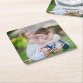 LOVE Writing Custom Photo Onderzetter (Schuin)