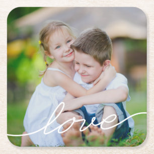 LOVE Writing Custom Photo Onderzetter