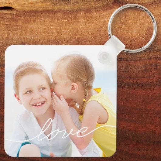 Love Writing Personalized Photo Sleutelhanger (Achterkant)
