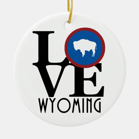 LOVE Wyoming Keramisch Ornament (Voorkant)