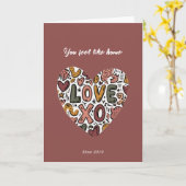 Love XO Heart Valentine’s Day  Kaart (Gele Bloem)