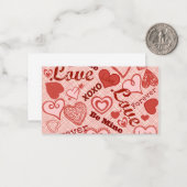 Love XOXO Be Mine Forever Hearts Valentijnsdag Notitiekaartje (Voorkant / Achterkant in situ)