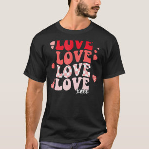 Love XOXO Buffalo Pset Hearts Valentijnsdag Ret T-shirt