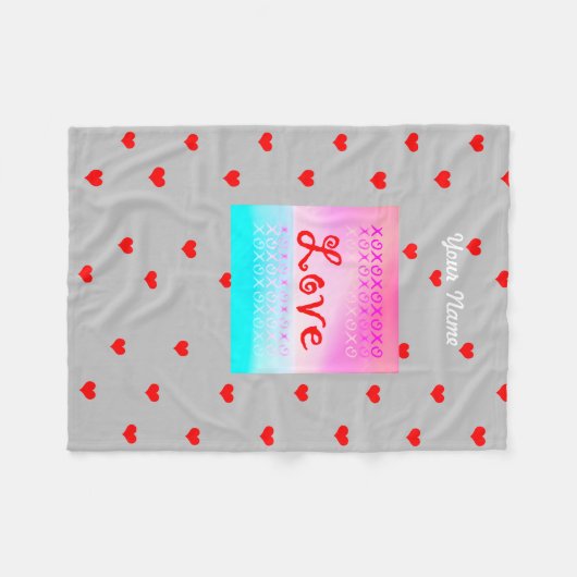 Love xoxo fleece deken (Voorkant (Horizontaal))