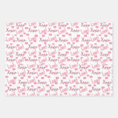 Love Xoxo Heart, lips and stripes pink white Inpakpapier Vel (Voorkant 2)
