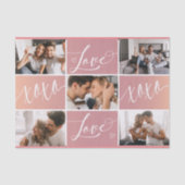 Love XOXO Valentijns Photo Collage Tissuepapier (Voorkant)