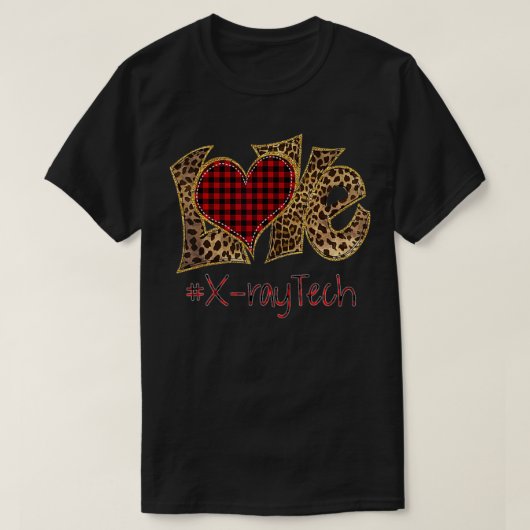 Love Xray Tech Leopard Mied Flannel Valentijns Da T-shirt (Design voorkant)
