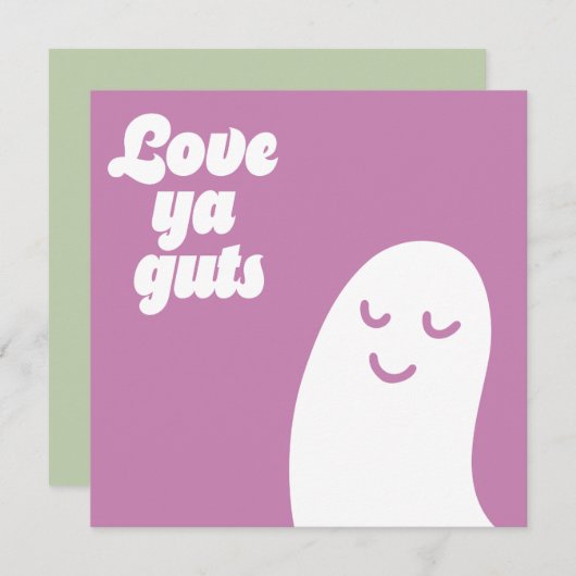 Love ya guts - Probiotic Valentine Feestdagenkaart (Voorkant / Achterkant)