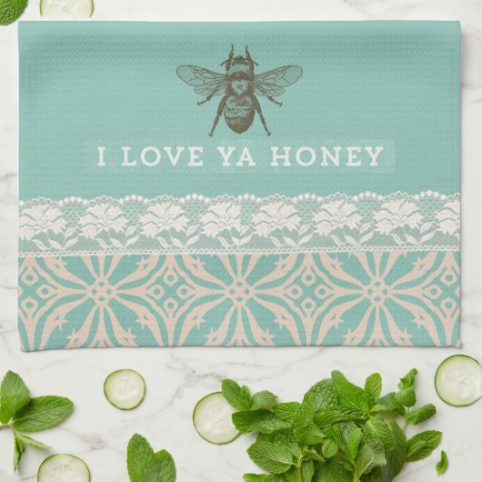 Love Ya Honey Kitchen Towel Theedoek (Gevouwen)