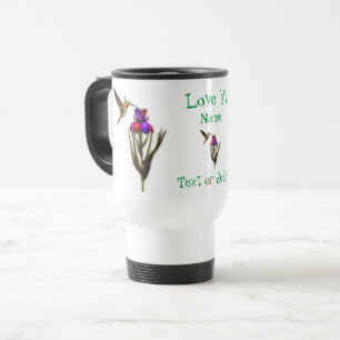 Love Ya Hummingbird Iris Personalized Reisbeker