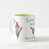 Love Ya Hummingbird Iris Personalized Tweekleurige Koffiemok (Voorkant links)