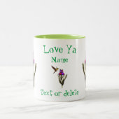 Love Ya Hummingbird Iris Personalized Tweekleurige Koffiemok (Center)