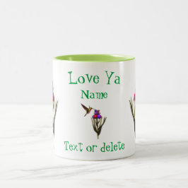 Love Ya Hummingbird Iris Personalized Tweekleurige Koffiemok