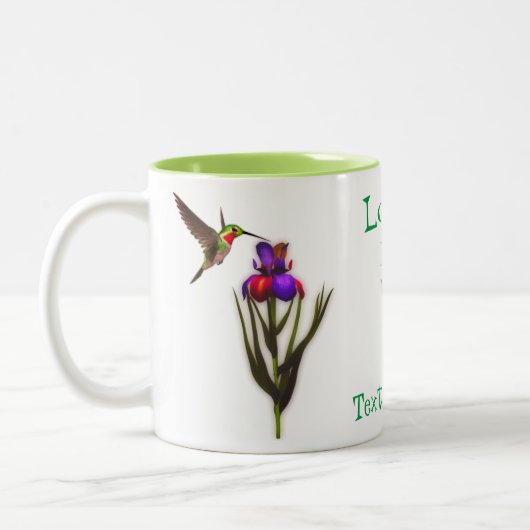 Love Ya Hummingbird Iris Personalized Tweekleurige Koffiemok (Links)