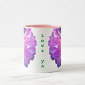 Love Ya Pink Azalea Flower Tweekleurige Koffiemok (Center)