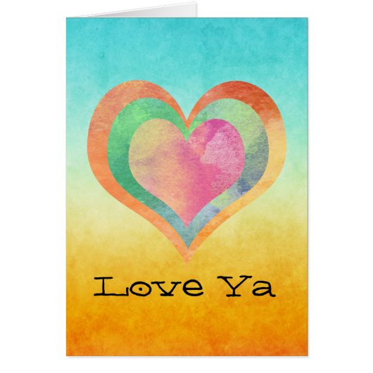 Love Ya Waterverf Hearts (Voorkant)