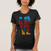 Love Yellow Black Red Blue Trendy Abstract Art T-shirt (Voorkant)