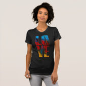 Love Yellow Black Red Blue Trendy Abstract Art T-shirt (Voorkant volledig)