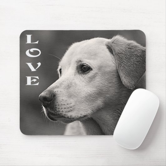 Love Yellow Labrador Retriever Puppy Dog Mousepad Muismat (Met muis)